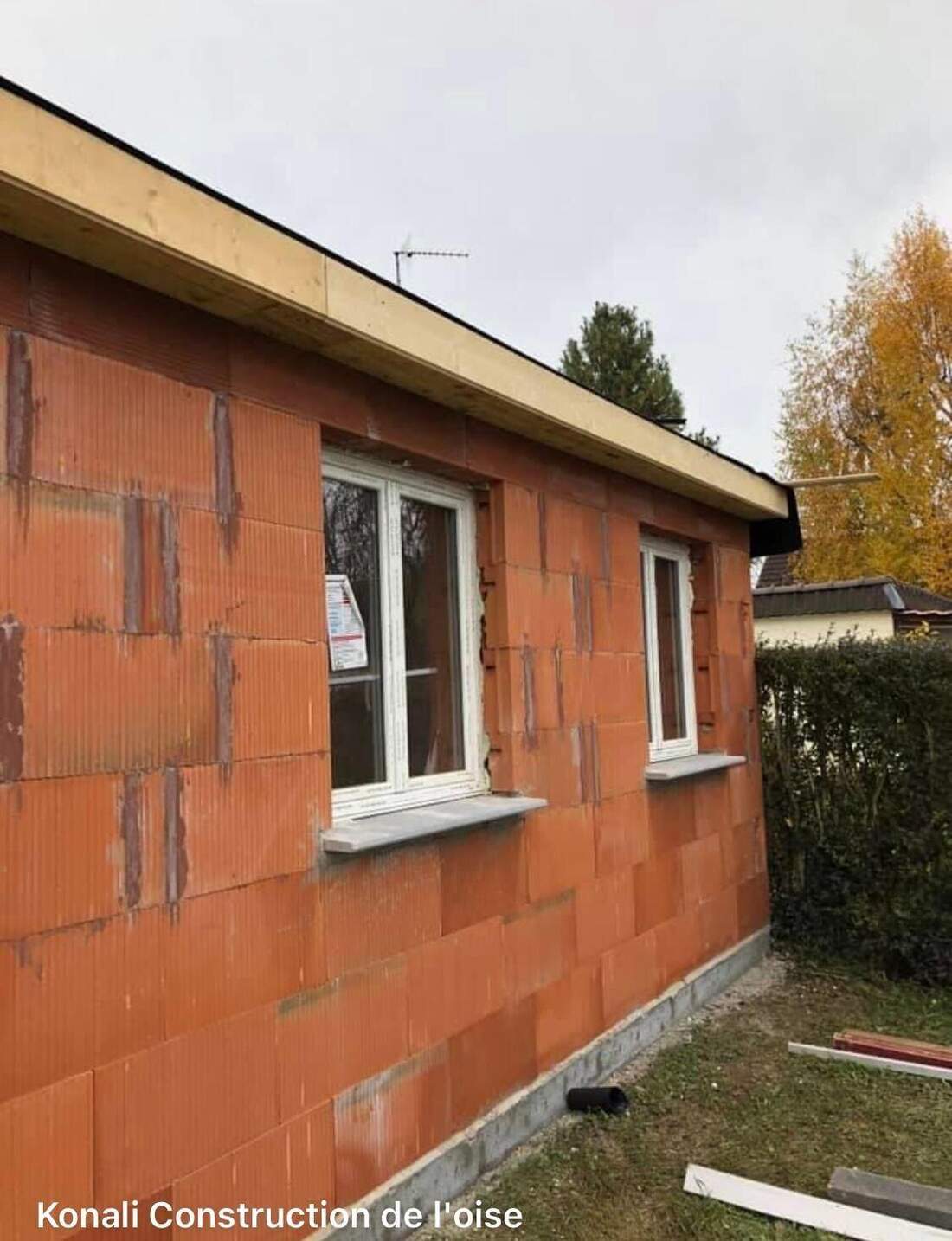 Maçonnerie briques – construction en cours